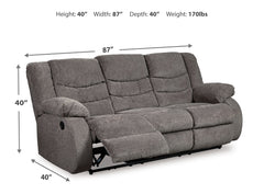 Tulen Gray Reclining Sofa and Loveseat - Ornate Home