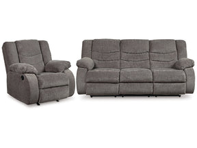 Tulen Gray Reclining Sofa and Recliner (Online Special Price) - Ornate Home