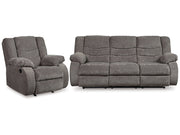 Tulen Gray Reclining Sofa and Recliner - Ornate Home