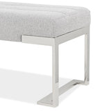 Tulip Chrome/Gray Accent Bench - Ornate Home