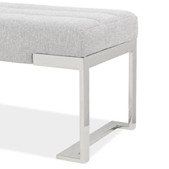 Tulip Chrome/Gray Accent Bench - Ornate Home
