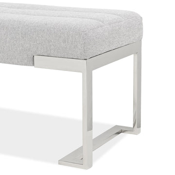 Tulip Chrome/Gray Accent Bench - Ornate Home