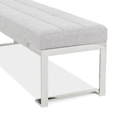 Tulip Chrome/Gray Accent Bench - Ornate Home