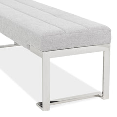 Tulip Chrome/Gray Accent Bench - Ornate Home