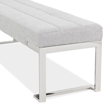 Tulip Chrome/Gray Accent Bench - Ornate Home