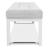 Tulip Chrome/Gray Accent Bench - Ornate Home