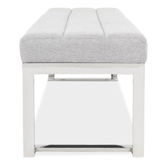 Tulip Chrome/Gray Accent Bench - Ornate Home