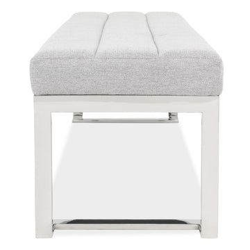 Tulip Chrome/Gray Accent Bench - Ornate Home
