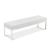 Tulip Chrome/Gray Accent Bench - Ornate Home