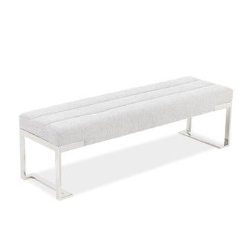 Tulip Chrome/Gray Accent Bench - Ornate Home