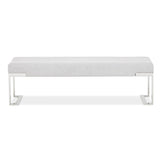 Tulip Chrome/Gray Accent Bench - Ornate Home
