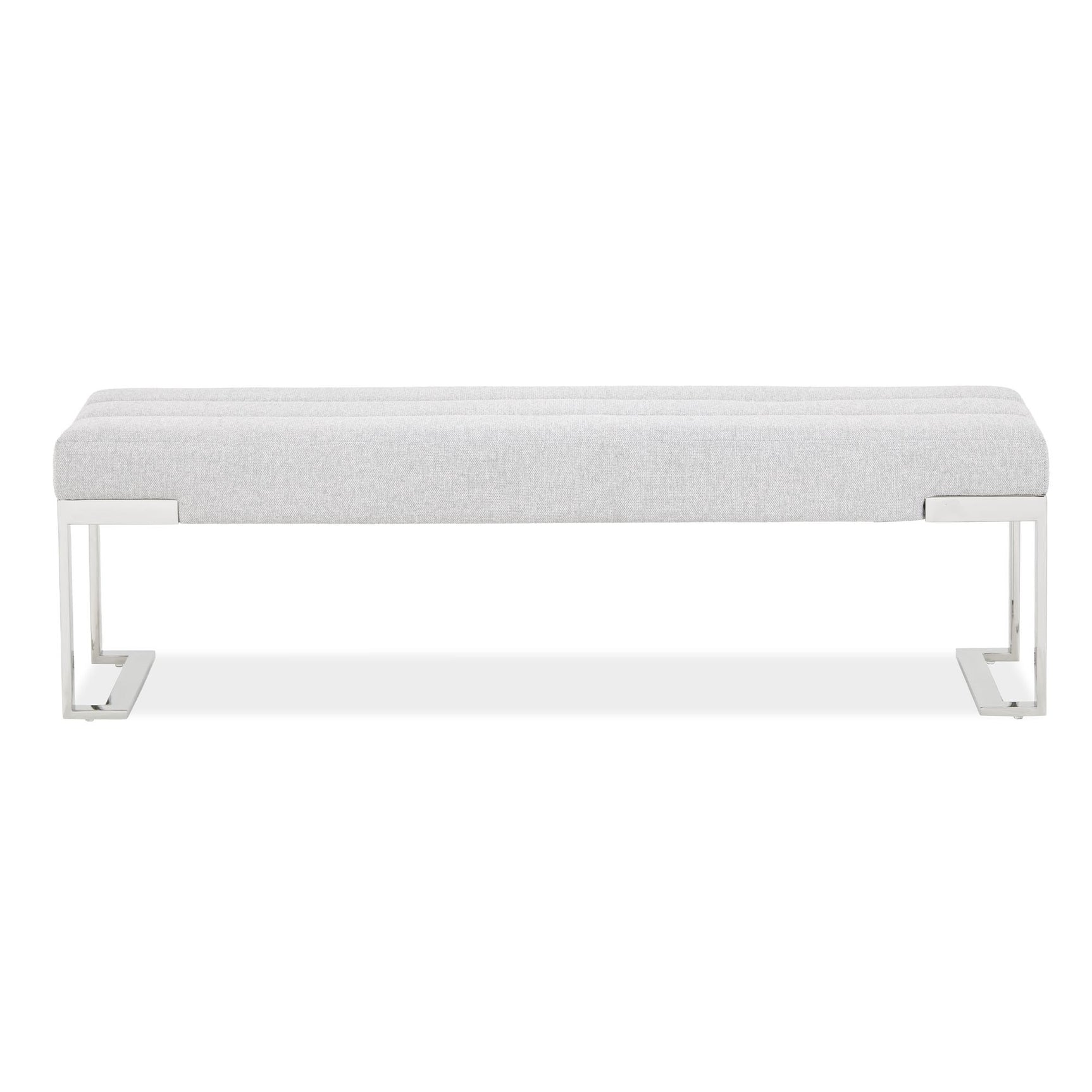 Tulip Chrome/Gray Accent Bench - Ornate Home