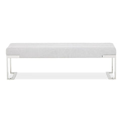 Tulip Chrome/Gray Accent Bench - Ornate Home