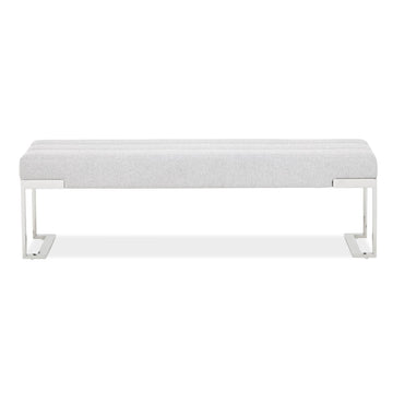 Tulip Chrome/Gray Accent Bench - Ornate Home