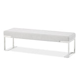 Tulip Chrome/Gray Accent Bench - Ornate Home