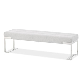Tulip Chrome/Gray Accent Bench - Ornate Home