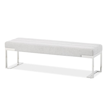 Tulip Chrome/Gray Accent Bench - Ornate Home