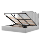 Tulip Chrome/Gray King Lift Up Storage Bed