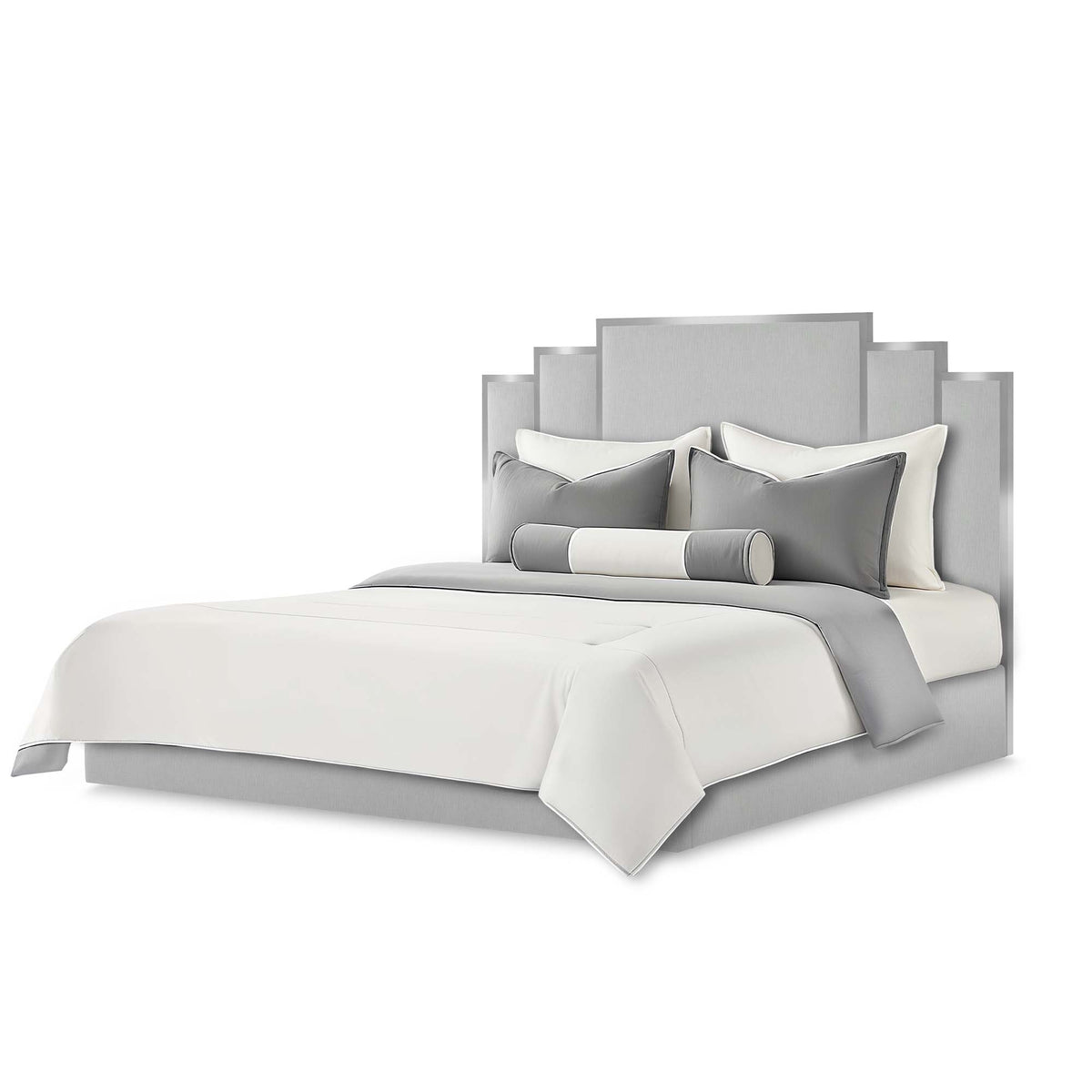 Tulip Chrome/Gray King Lift Up Storage Bed