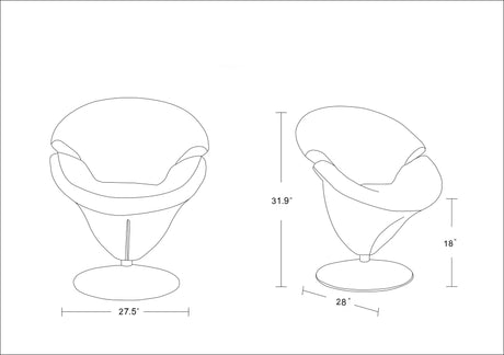 Tulip Swivel Accent Chair in White and Polished Chrome (set of 2) - Ornate Home