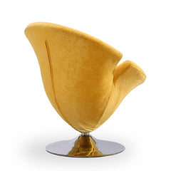Tulip Swivel Accent Chair in Yellow and Polished Chrome (set of 2) - Ornate Home