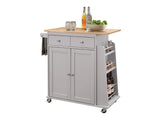Tullarick Natural & Gray Kitchen Cart - Ornate Home