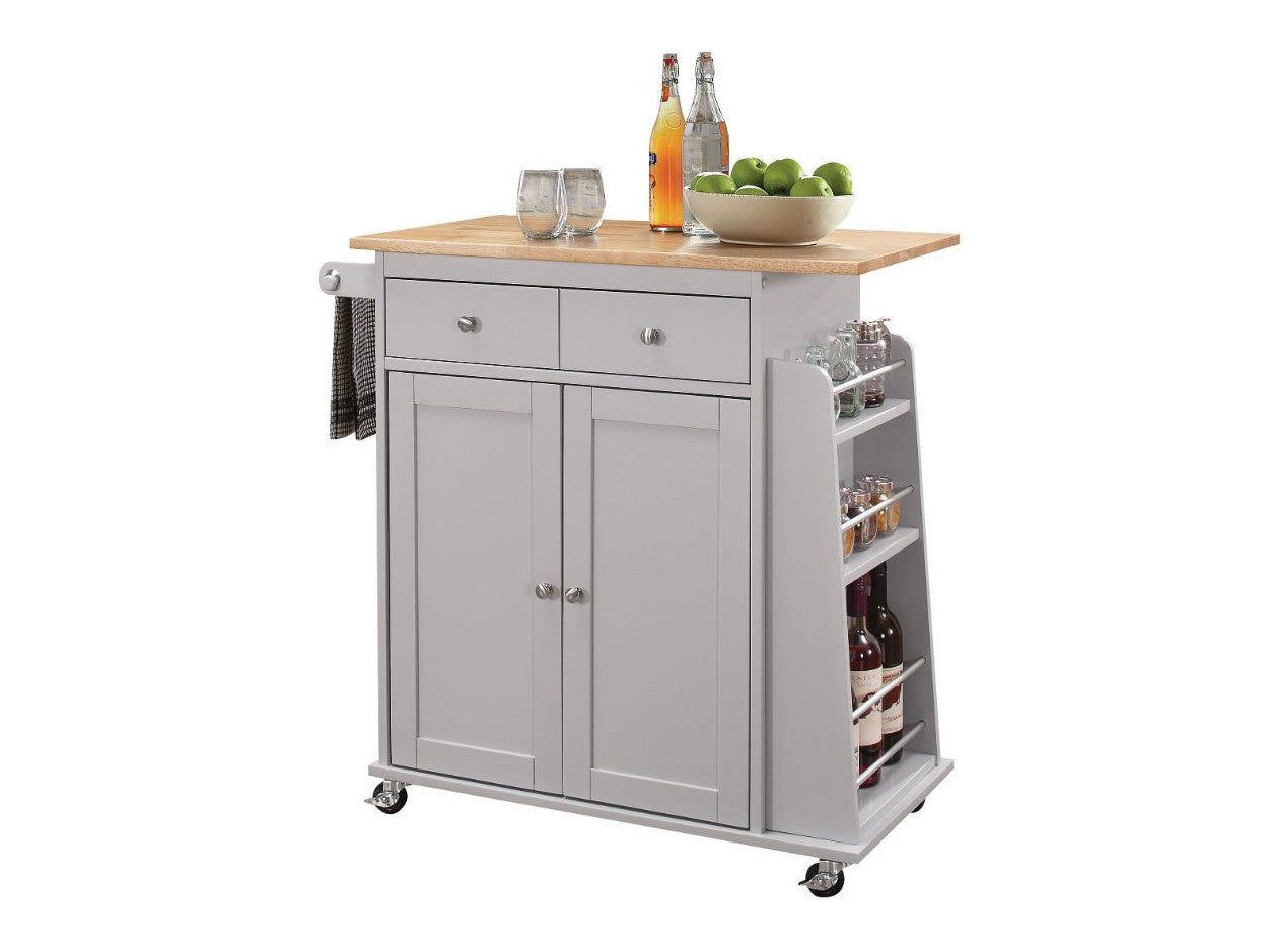 Tullarick Natural & Gray Kitchen Cart - Ornate Home