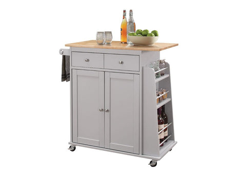 Tullarick Natural & Gray Kitchen Cart - Ornate Home