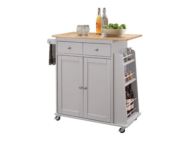 Tullarick Natural & Gray Kitchen Cart - Ornate Home
