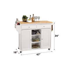 Tullarick Natural & White Kitchen Cart - Ornate Home