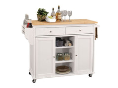 Tullarick Natural & White Kitchen Cart - Ornate Home