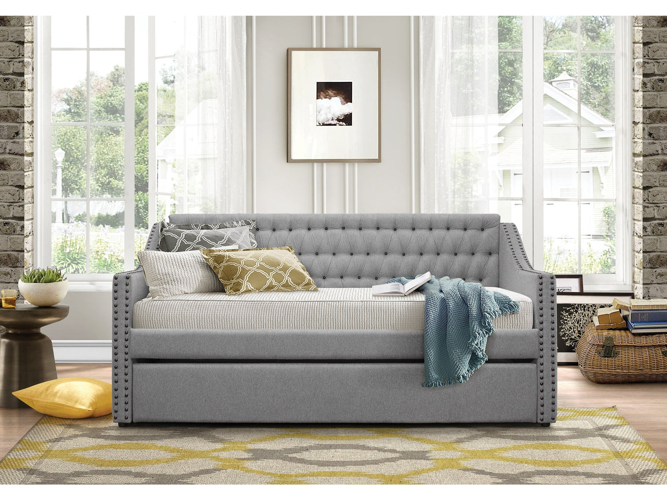 Tulney Gray Daybed with Trundle - Ornate Home