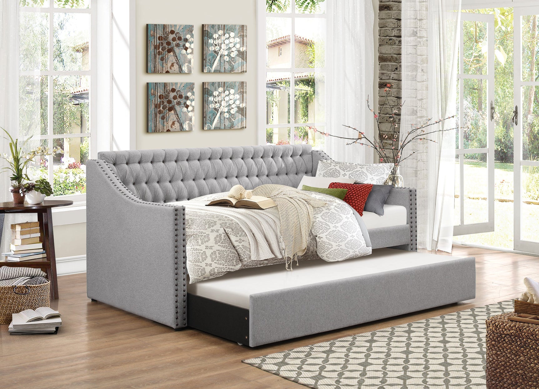 Tulney Gray Daybed with Trundle - Ornate Home
