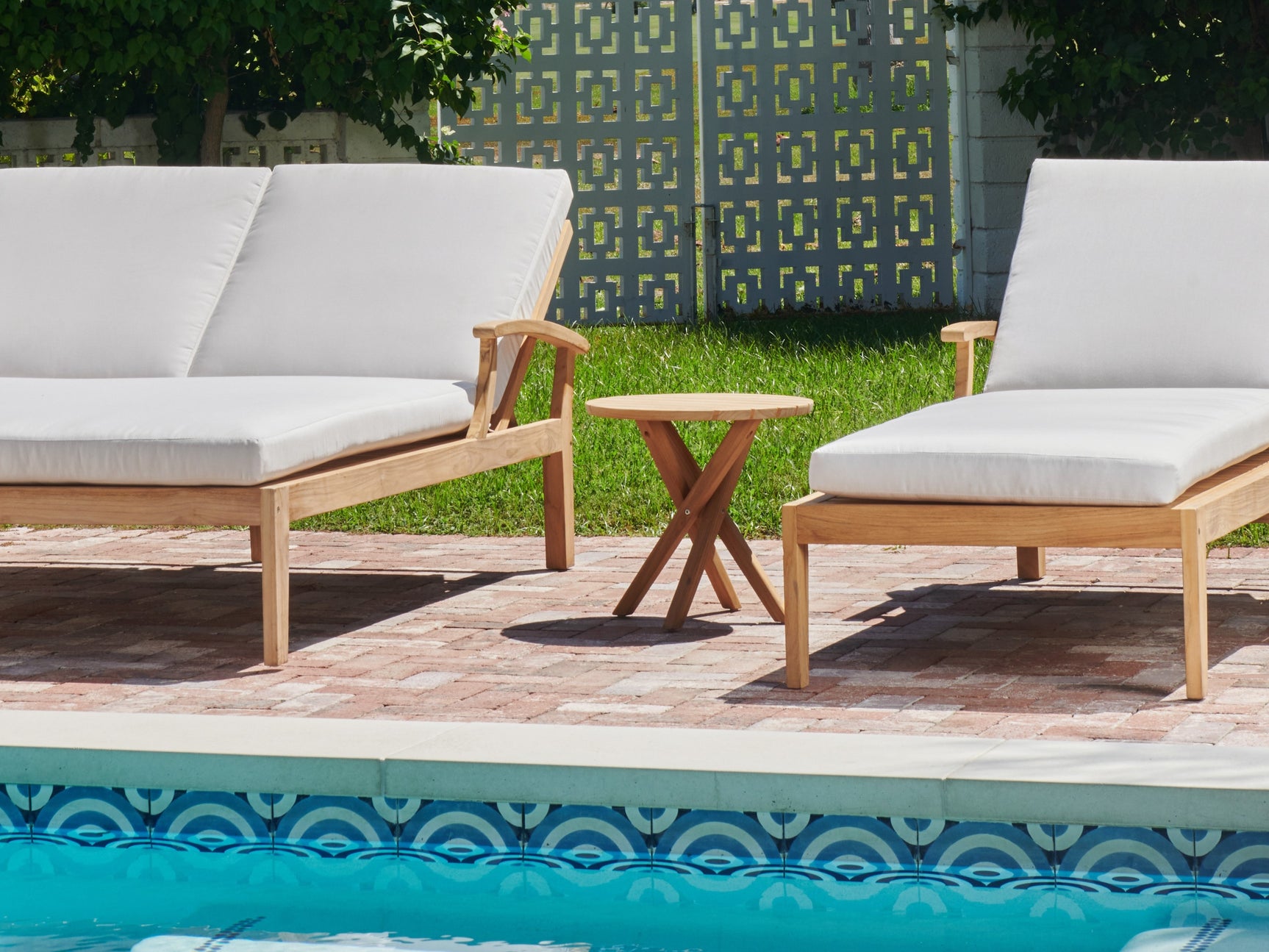 Tulum Round Teak Outdoor Side Table - Ornate Home