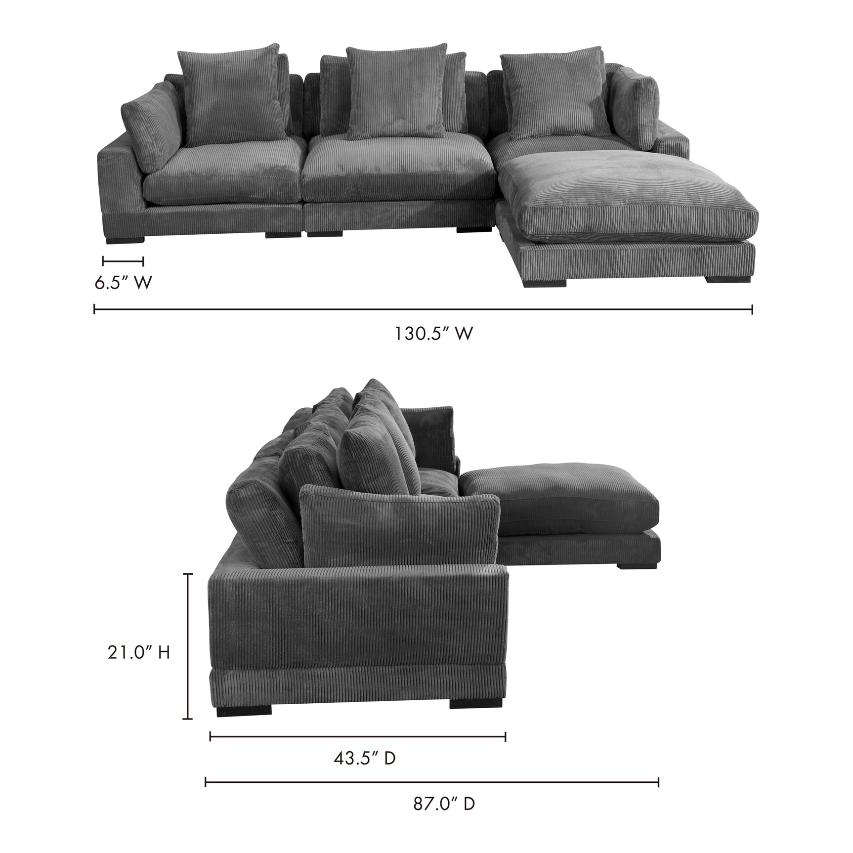 Tumble Grey Lounge Modular Sectional - Ornate Home