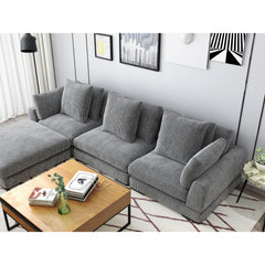 Tumble Grey Ottoman - Ornate Home