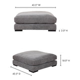 Tumble Grey Ottoman - Ornate Home