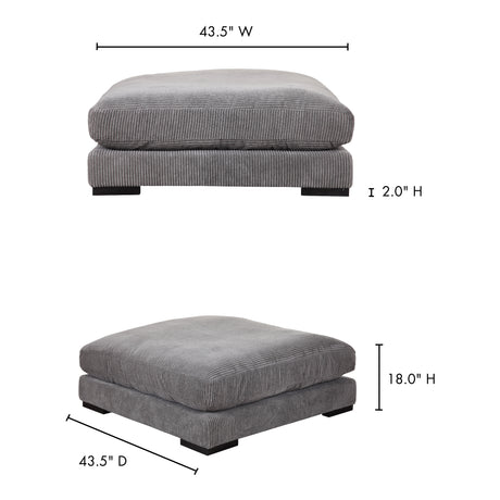 Tumble Grey Ottoman - Ornate Home