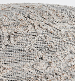 Tundra Gray Multi 24"x24"x12" Performance Pouf - Ornate Home