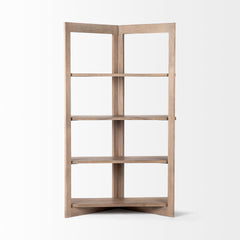 Turnbull Light Brown Wood Four Shelf Shelving Unit - Ornate Home