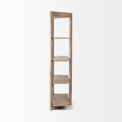 Turnbull Light Brown Wood Four Shelf Shelving Unit - Ornate Home