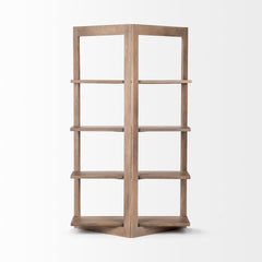 Turnbull Light Brown Wood Four Shelf Shelving Unit - Ornate Home