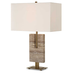 Turning Point Brass/Brown Travertine Table Lamp - Ornate Home
