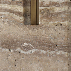 Turning Point Brass/Brown Travertine Table Lamp - Ornate Home