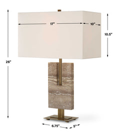 Turning Point Brass/Brown Travertine Table Lamp - Ornate Home
