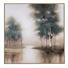 Turquoise Creek Blue/Brown Canvas - Ornate Home