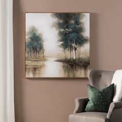 Turquoise Creek Blue/Brown Canvas - Ornate Home