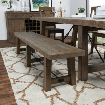 Tuscany Distressed Brown Dining Bench - Ornate Home