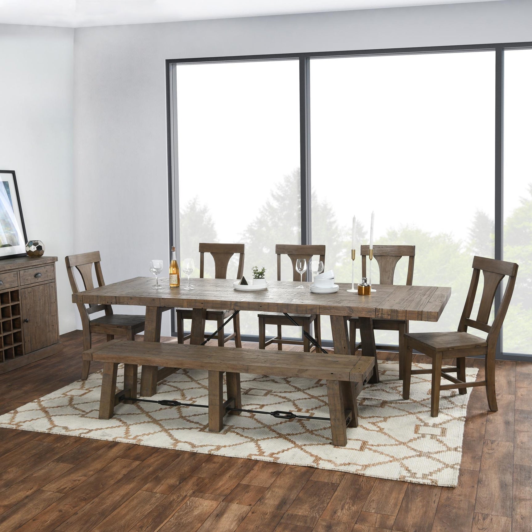 Tuscany Distressed Brown Dining Bench - Ornate Home