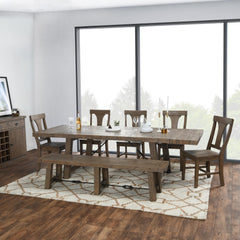 Tuscany Distressed Brown Dining Bench - Ornate Home